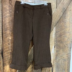 Rue21 brown herringbone tweed cropped pants size 7/8. -A11